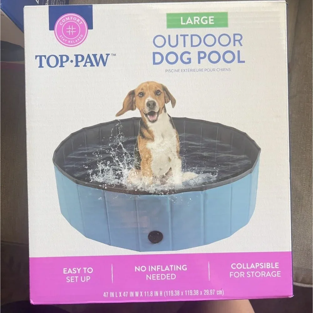Large Blue Outdoor Dog Poo No Inflating Needed, Is A Great Alternative toBathing